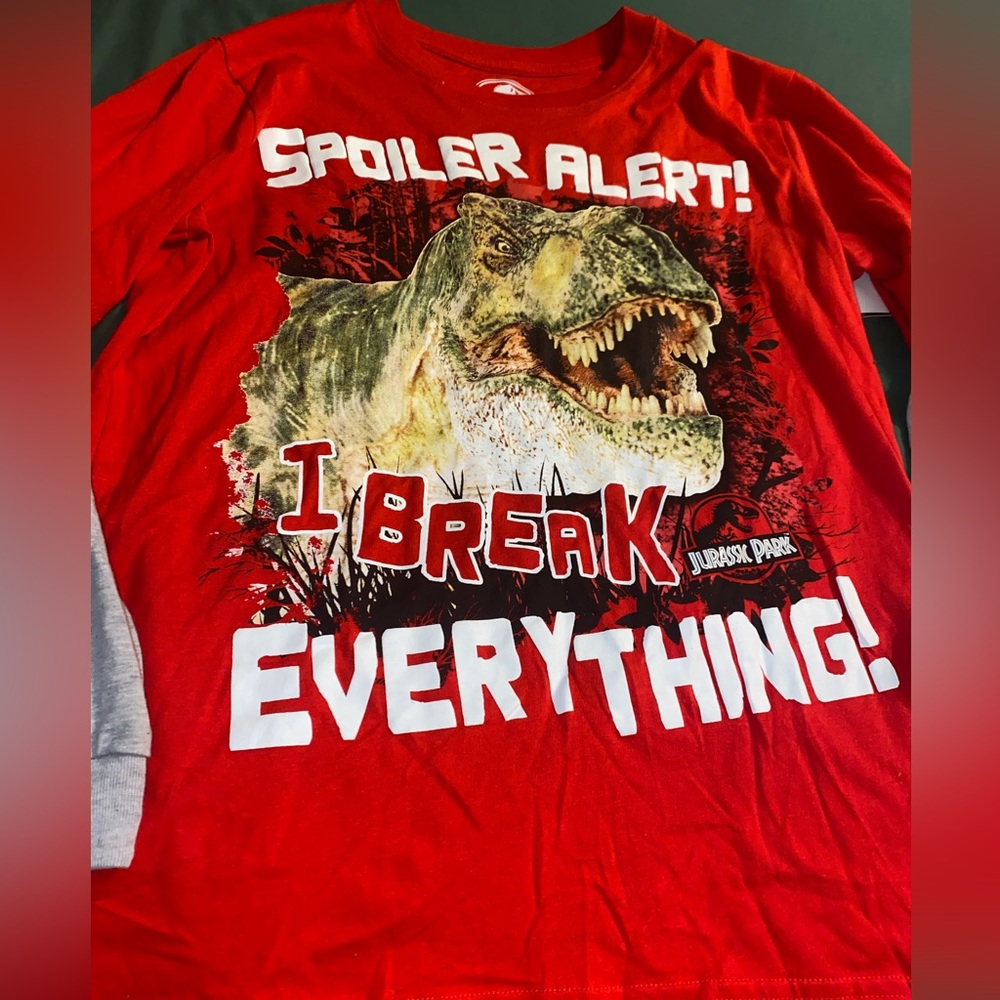 🦖Jurassic world long sleeve shirt🦖NWT,dinosaur long sleeve shirt🦖T-Rex shirt - Picture 4 of 11
